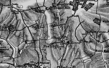 Old map of Poslingford in 1895