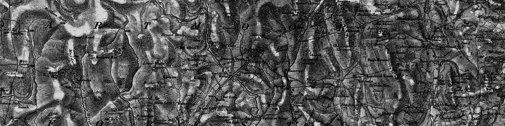 Old map of Postbridge in 1898