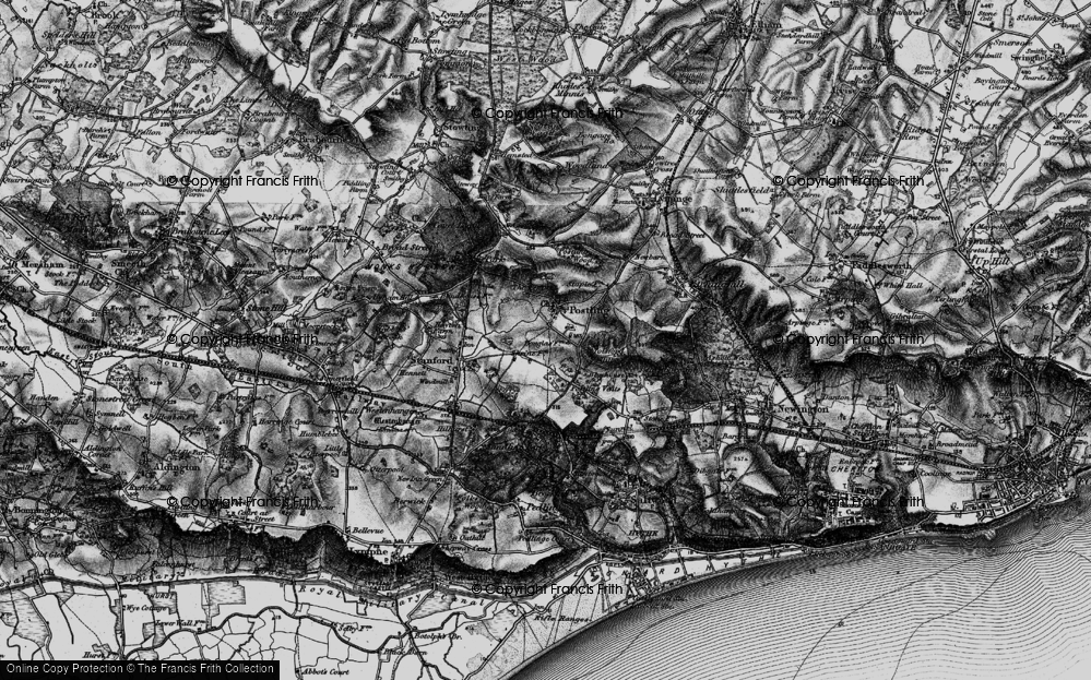 Old Map of Postling, 1895 in 1895