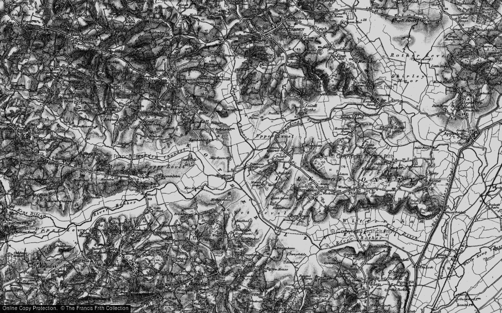 Old Map of Historic Map covering Wet Level in 1895