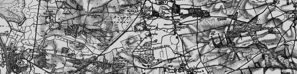 Old map of Pott Row in 1893