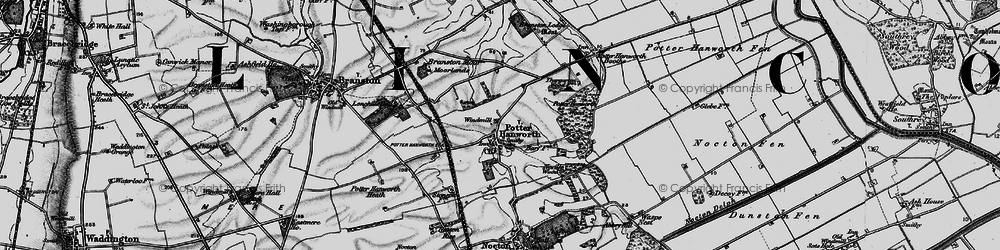 Old map of Branston Moor in 1899