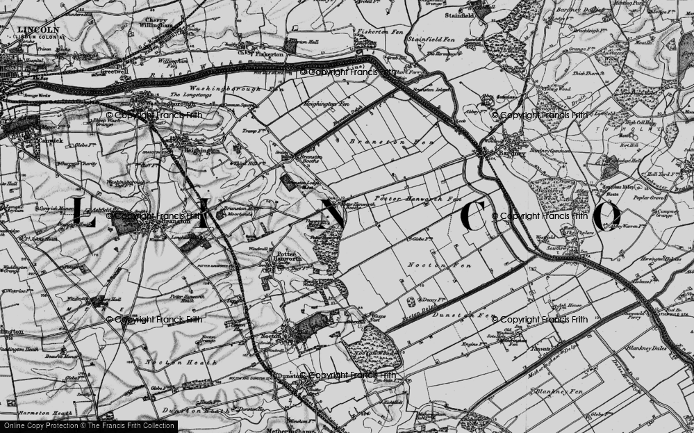 Old Map of Potterhanworth Booths, 1899 in 1899