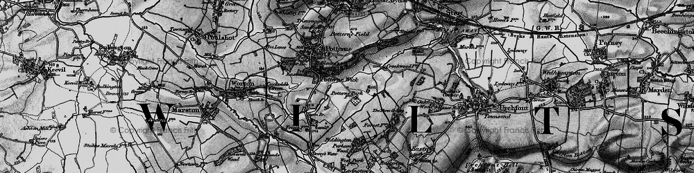 Old map of Potterne Wick in 1898