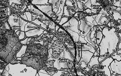 Old map of Beechbrook Farm Marshalling Yard in 1895