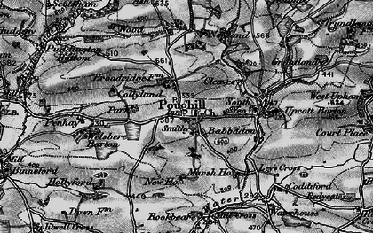 Old map of Poughill in 1898