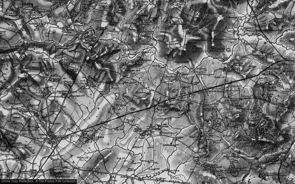 Old Map of Poundon, 1896 in 1896