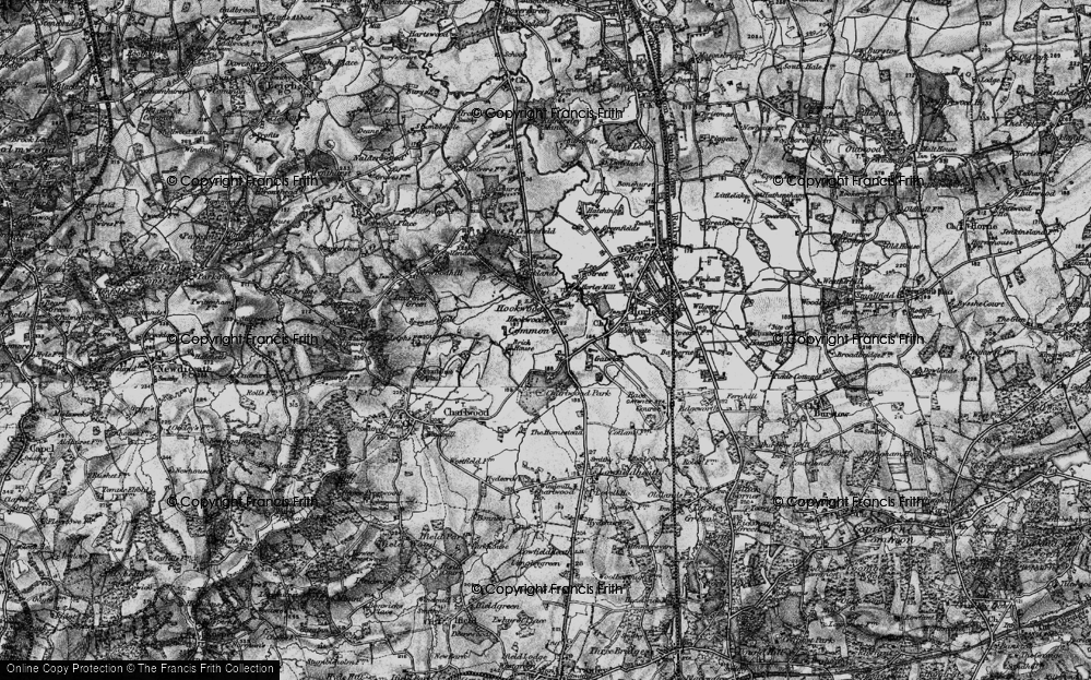 Old Map of Povey Cross, 1896 in 1896