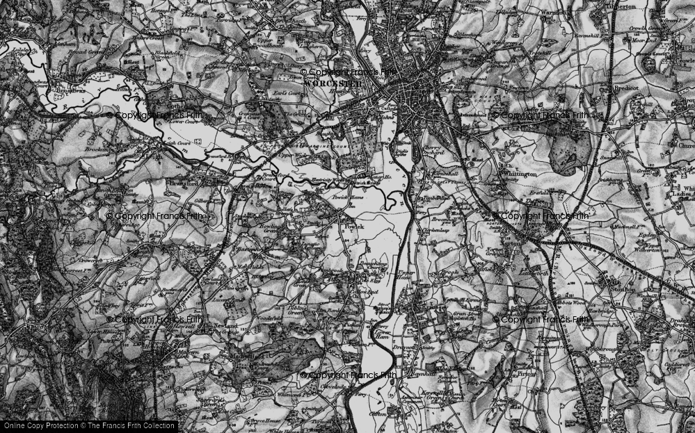 Old Map of Powick, 1898 in 1898