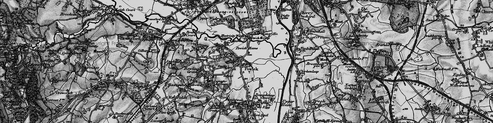 Old map of Powick in 1898