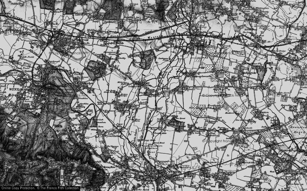 Old Map of Poyle, 1896 in 1896