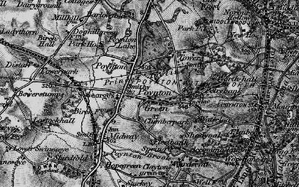 Old map of Poynton in 1896