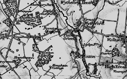 Old map of Poynton Green in 1899