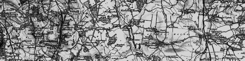 Old map of Poynton Green in 1899