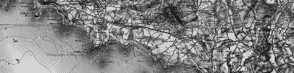 Old map of Praa Sands in 1895