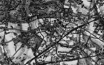 Old map of Prescot in 1896