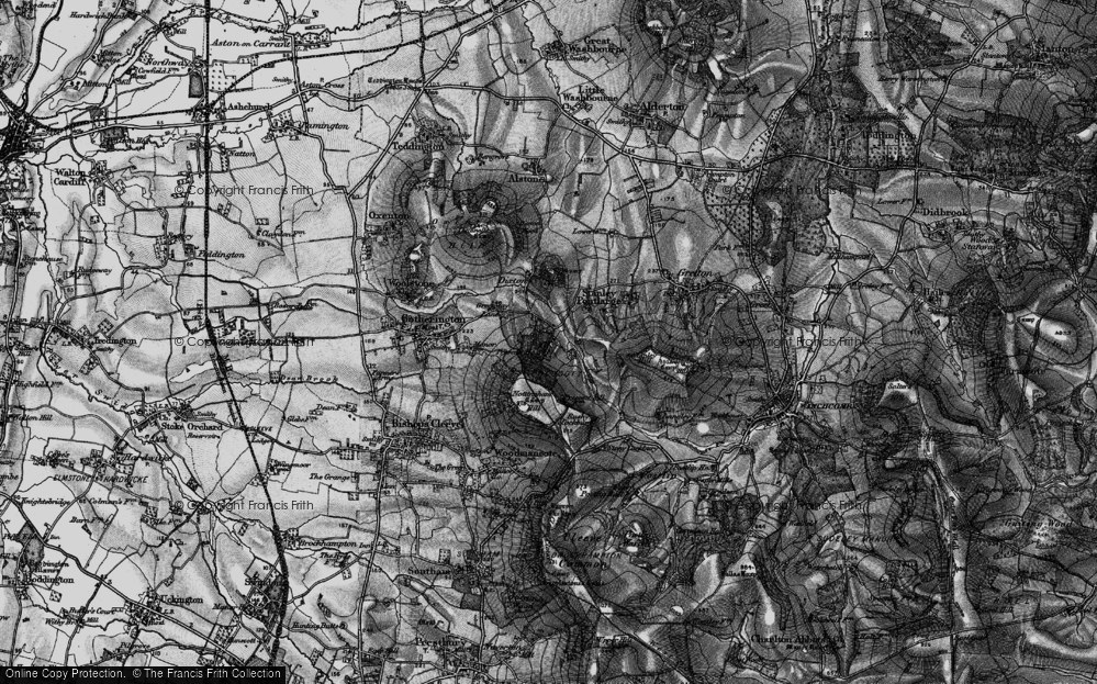 Old Map of Historic Map covering Winchcombe Way in 1896