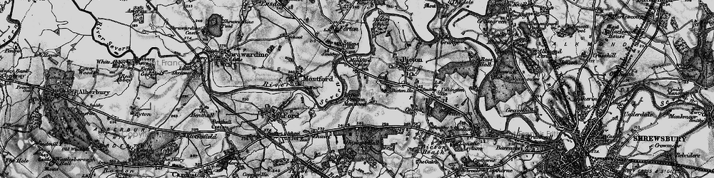 Old map of Preston Montford in 1899