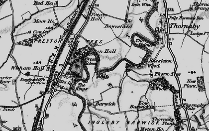 Old map of Ingleby Barwick in 1898