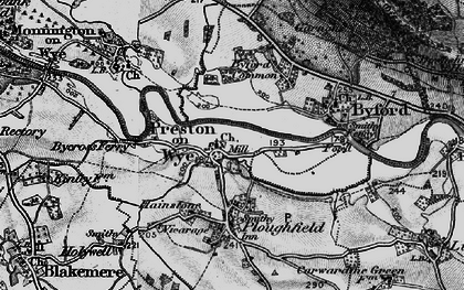 Old map of Preston on Wye in 1898