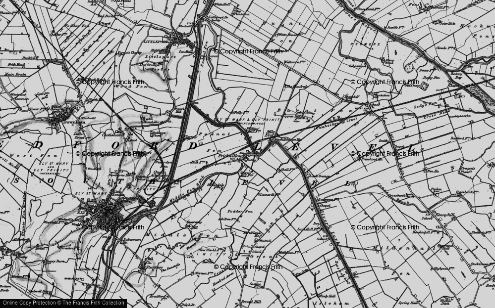 Old Map of Prickwillow, 1898 in 1898