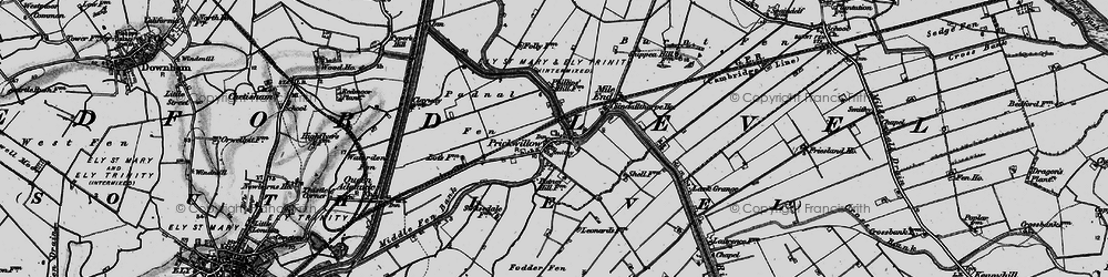 Old map of Prickwillow in 1898