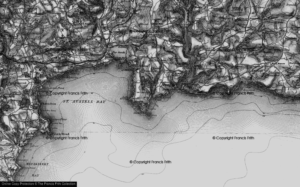 Old Map of Historic Map covering Southground Point in 1895