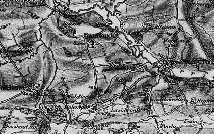 Old map of Priestacott in 1895