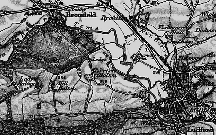 Old map of Priors Halton in 1899