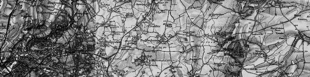 Old map of Pucklechurch in 1898