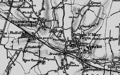 Old map of Pulham St Mary in 1898