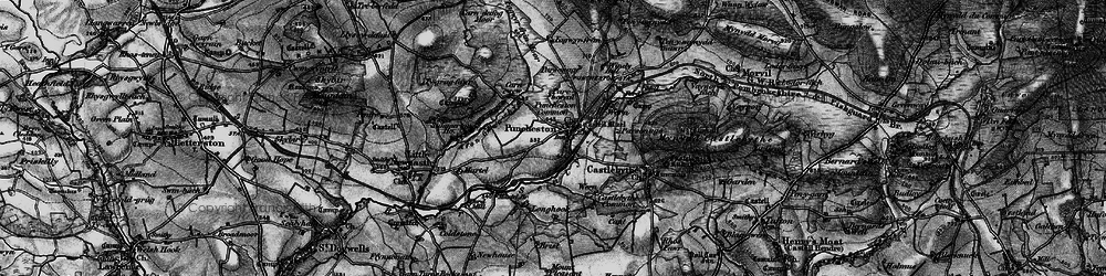 Old map of Afon Anghof in 1898