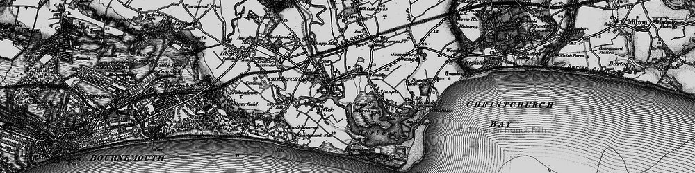 Old map of Purewell in 1895