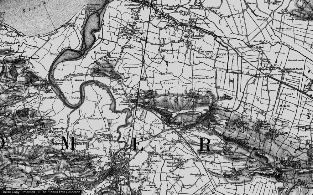 Old Map of Puriton, 1898 in 1898
