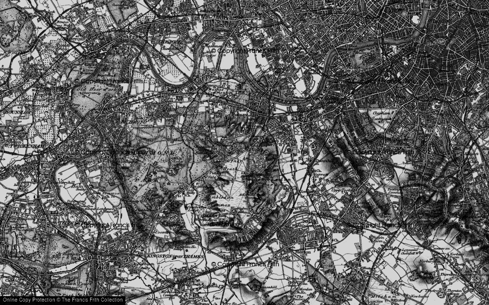 Old Map of Putney Heath, 1896 in 1896