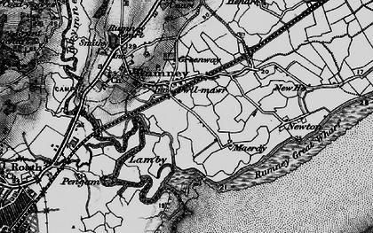 Old map of Pwll-Mawr in 1898