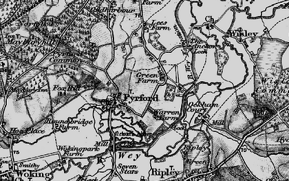 Old map of Pyrford Village in 1896