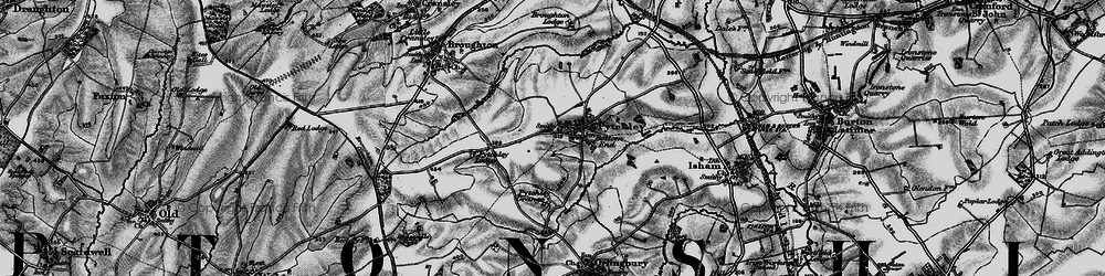 Old map of Pytchley in 1898