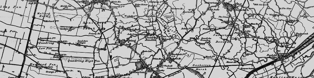 Old map of Quadring Eaudike in 1898