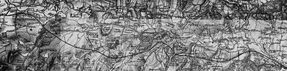 Old map of Quags Corner in 1895