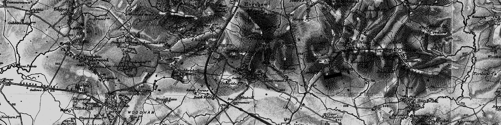Old map of Quainton in 1896