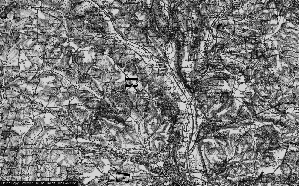 Old Map of Quarndon Common, 1895 in 1895