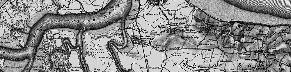 Old map of Queenborough in 1894