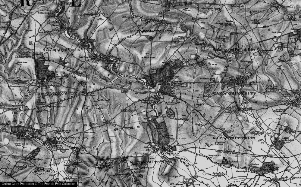 Old Map of Quenington, 1896 in 1896