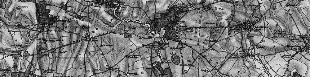 Old map of Quenington in 1896