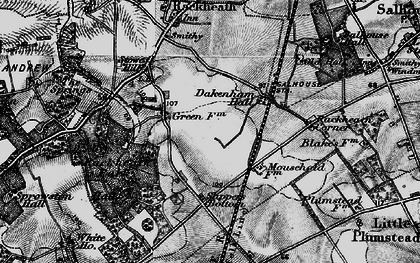 Old map of Rackheath in 1898