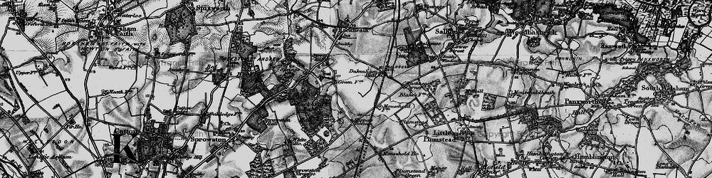 Old map of Rackheath in 1898