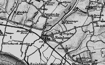 Old map of Rainham in 1896
