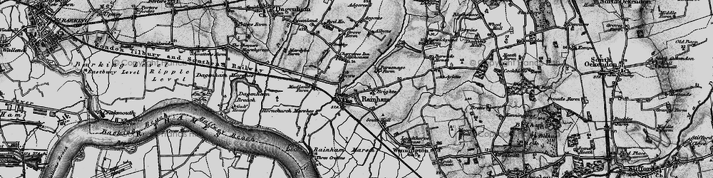 Old map of Rainham in 1896
