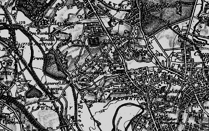 Old map of Rainsough in 1896